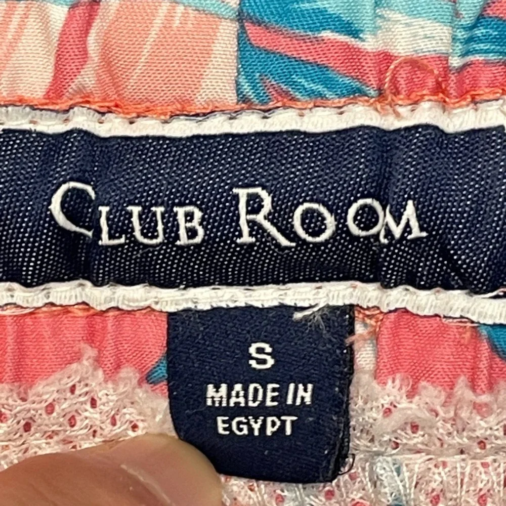 Club Room Board Shorts Mens Small Coral Pink Pineapple Palm Leaf Swimwear Beach